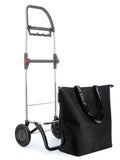 Ostoskärry Rolser Mini Bag Plus MF 2L musta 2 renkaalla ja erikseen käytettävällä kassilla