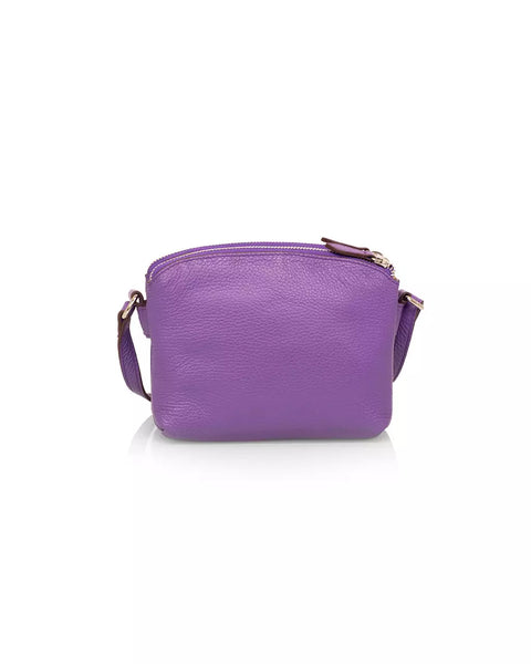 Käytännöllinen nahkainen pikkulaukku Utua Lysti violetti Sievi Shopista